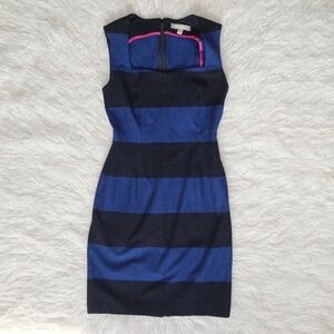 Elegant Blue and Black Striped Dress Banana Republic Size 2